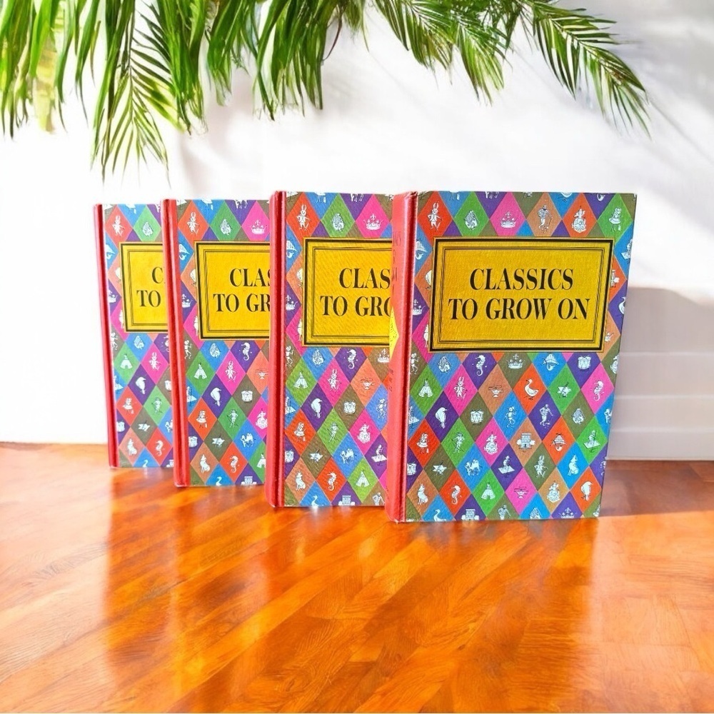 Vintage “Classics to Grow On” 4-Book Set | Wizard of Oz, Sherlock Holmes & more